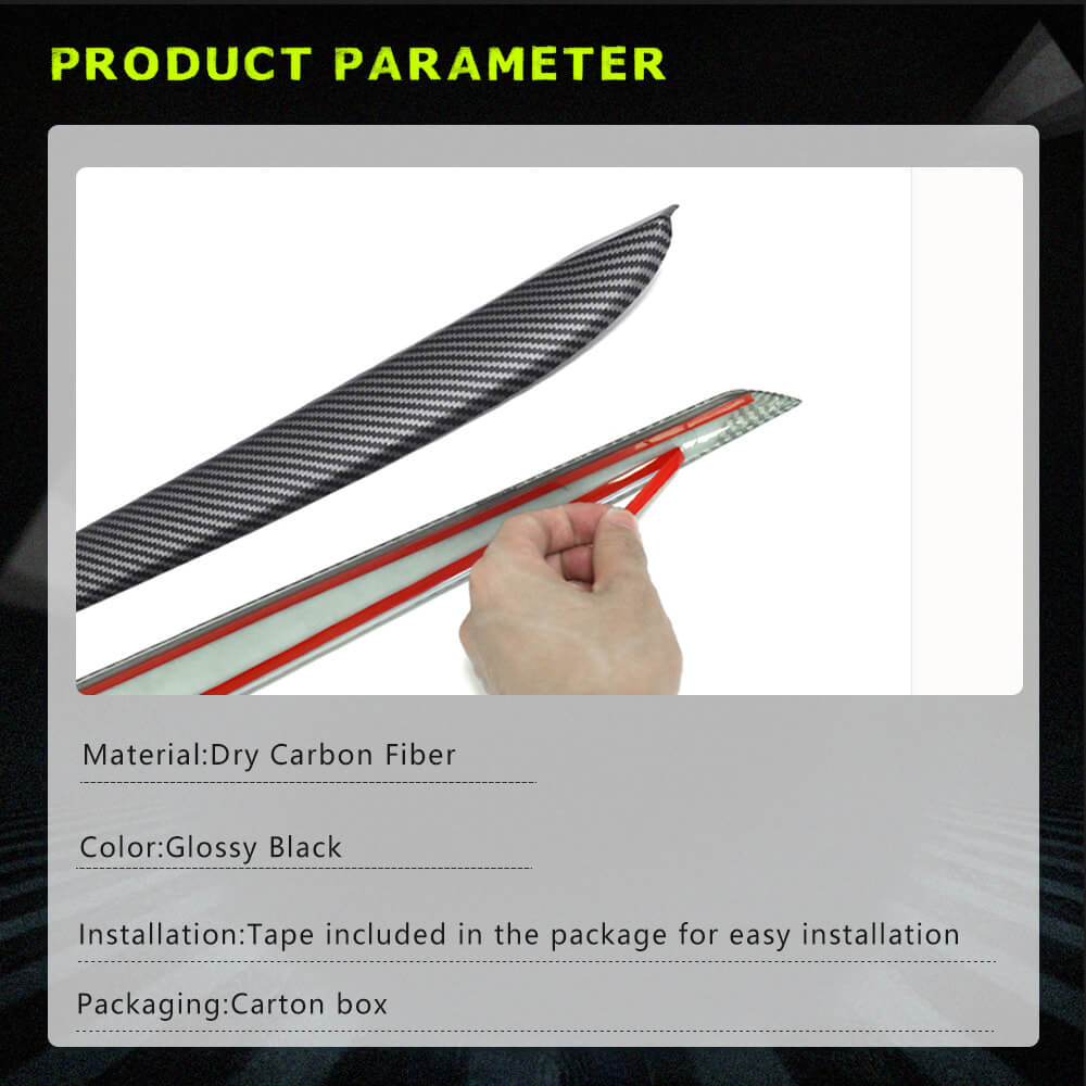 Fits for Tesla Model 3 & Y Dry Carbon Fiber Door Trim Panel Cover Interior Decoration Accessories