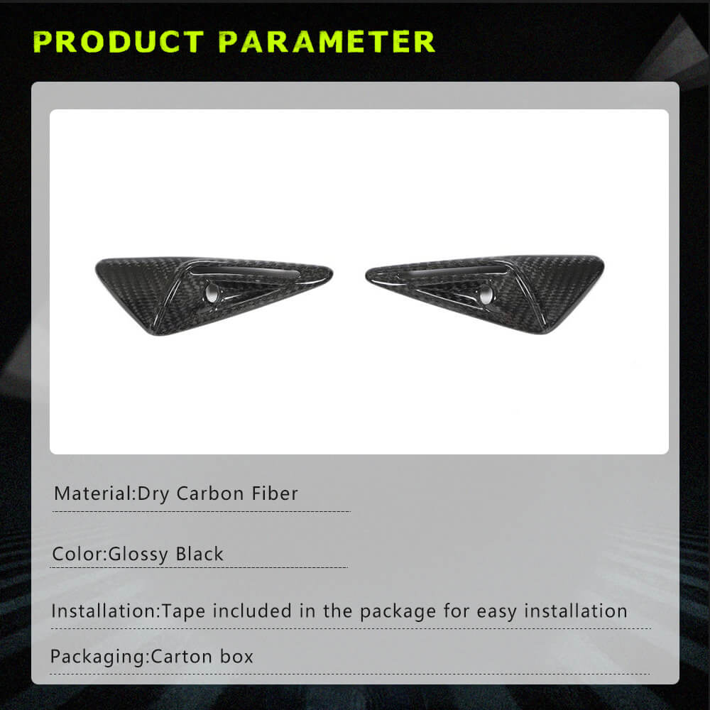 Fits for Tesla Model 3 & Y Dry Carbon Fiber Fender Camera Covers Exterior Decoration Accessories