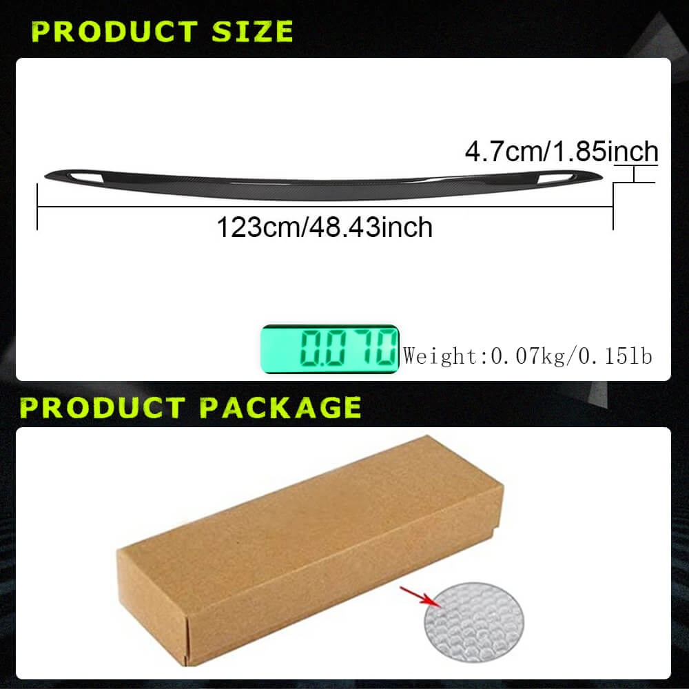 Fits for Tesla Model S 16-19 Carbon Fiber Rear Trunk Lid Tailgate Cover Trims