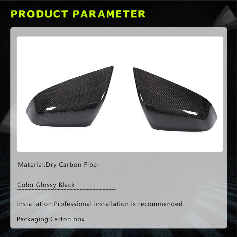 Fits for Tesla Model S 2014-2020 Dry Carbon Fiber Side Rearview Mirror Cover Caps Add-on