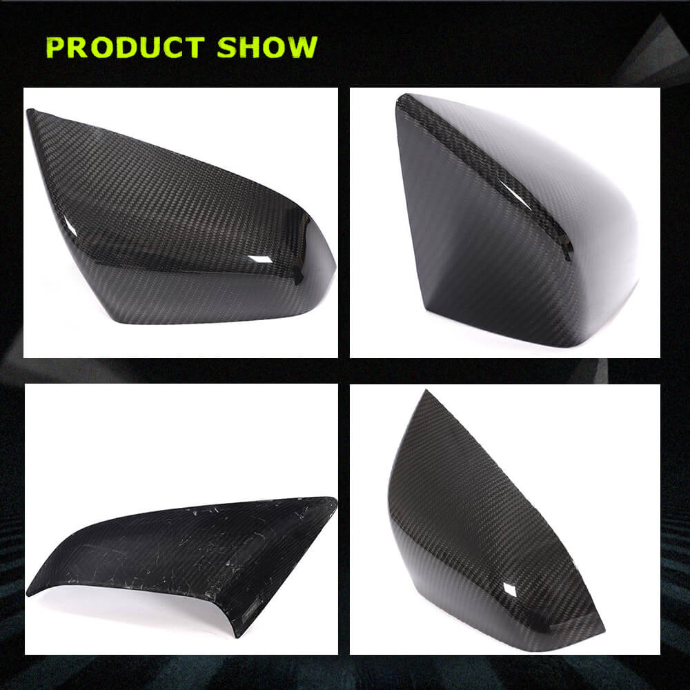Fits for Tesla Model S 2014-2020 Dry Carbon Fiber Side Rearview Mirror Cover Caps Add-on