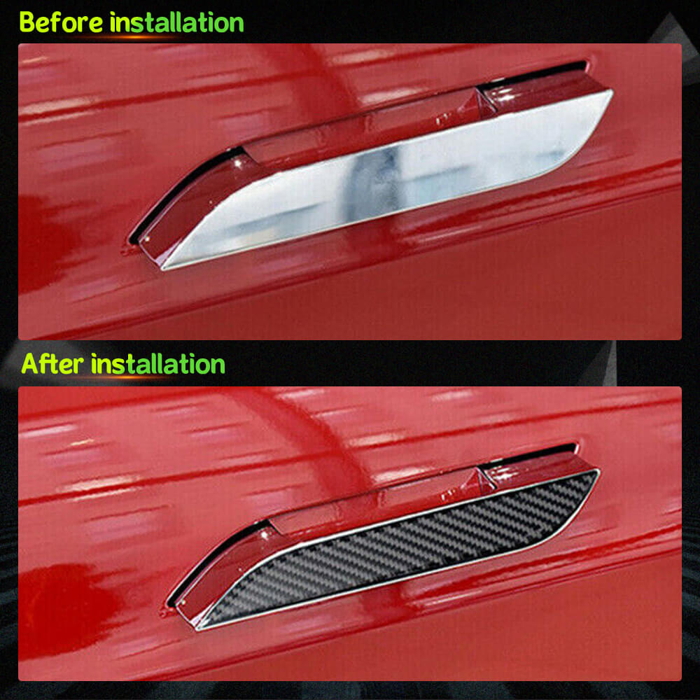 Fits for Tesla Model S 2014-2022 Carbon Fiber Car Door Handle Cover Door Push Handle Cover 4pcs