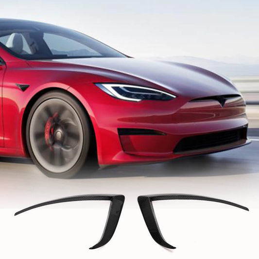 Fits for Tesla Model  S 2021-2023 Carbon Fiber Front Bumper Air Fender Vents