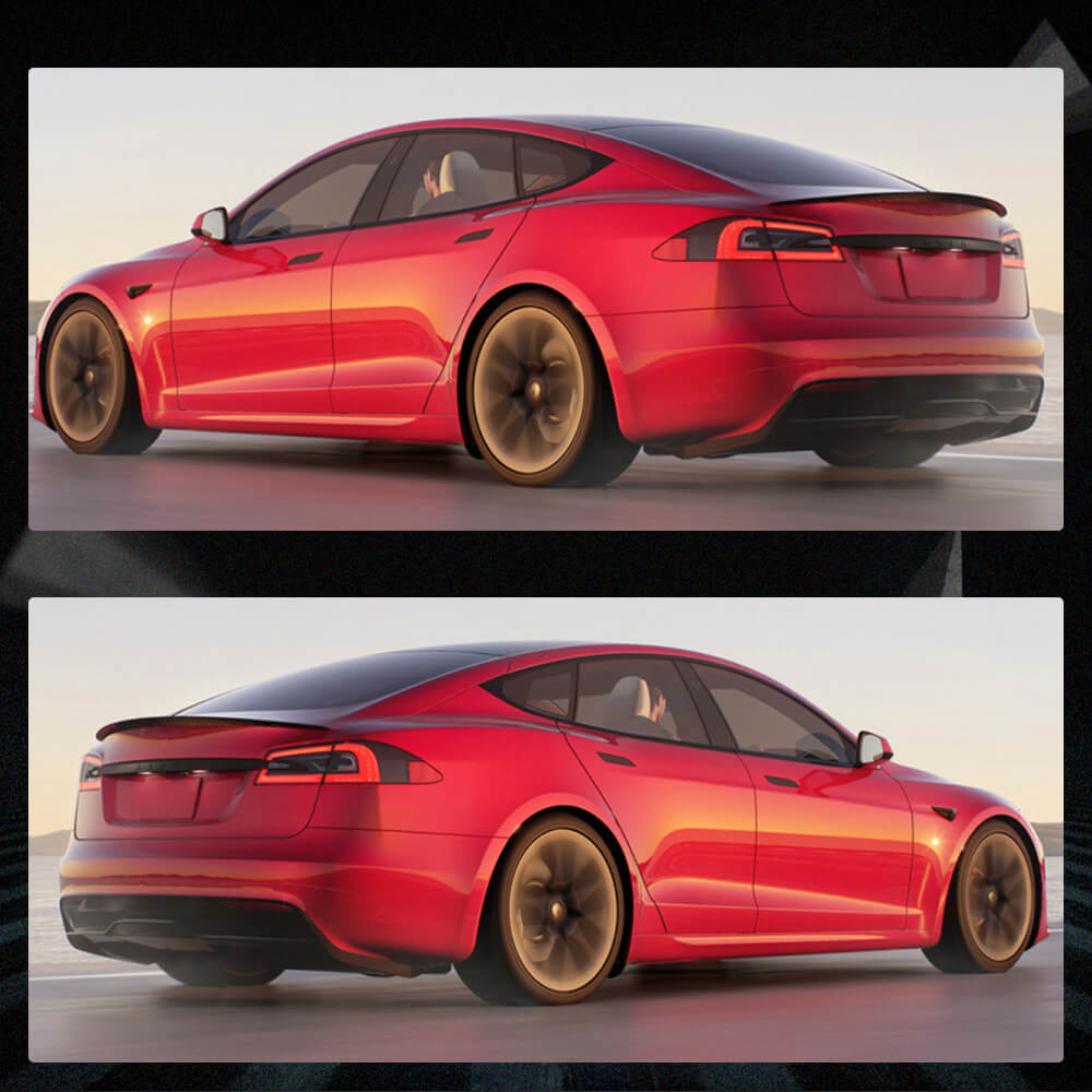 Fits for Tesla Model S Sedan 14-23 Dry Carbon Fiber Rear Trunk Spoiler Wing