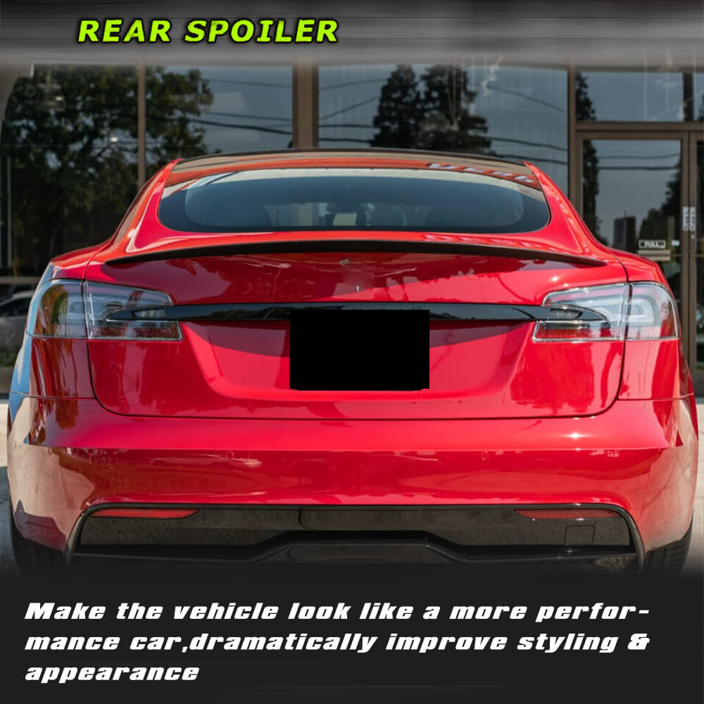 Fits for Tesla Model S Sedan 14-23 Dry Carbon Fiber Rear Trunk Spoiler Wing