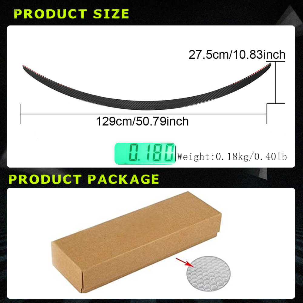 Fits for Tesla Model S Sedan 14-23 Dry Carbon Fiber Rear Trunk Spoiler Wing