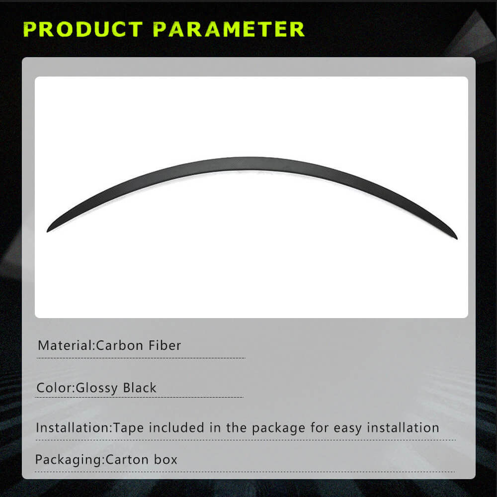 Fits for Tesla Model S Sedan 14-23 Dry Carbon Fiber Rear Trunk Spoiler Wing