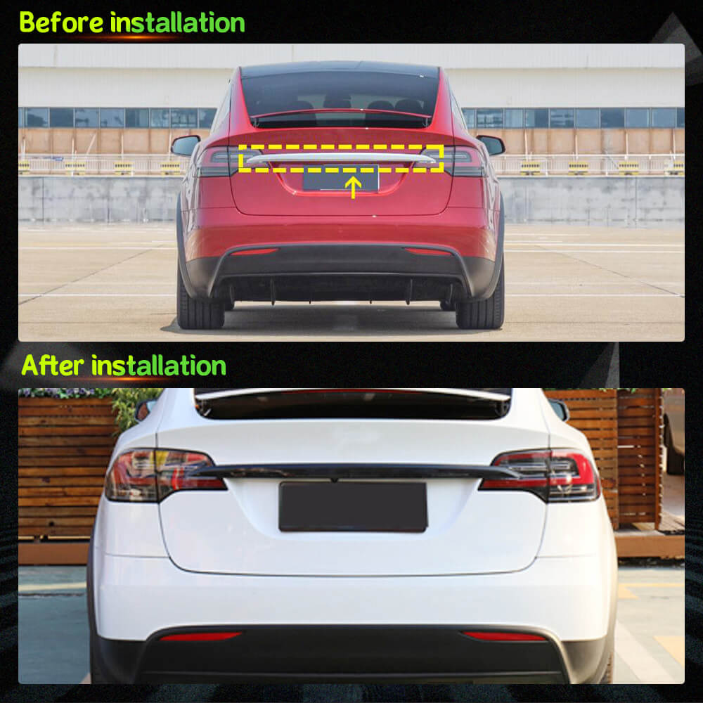 Fits for Tesla Model X 16-19 Carbon Fiber Rear Trunk Lid Tailgate Cover Trims