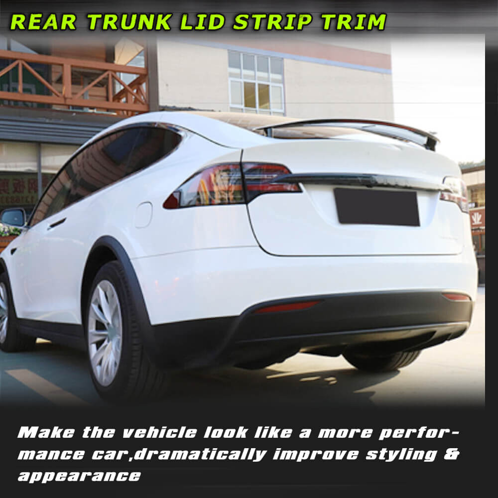 Fits for Tesla Model X 16-19 Carbon Fiber Rear Trunk Lid Tailgate Cover Trims