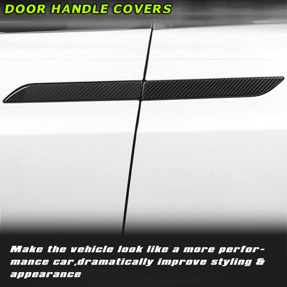 Fits for Tesla Model X 2016-2020 Carbon Fiber Car Door Handle Cover Door Push Handle Cover 4pcs