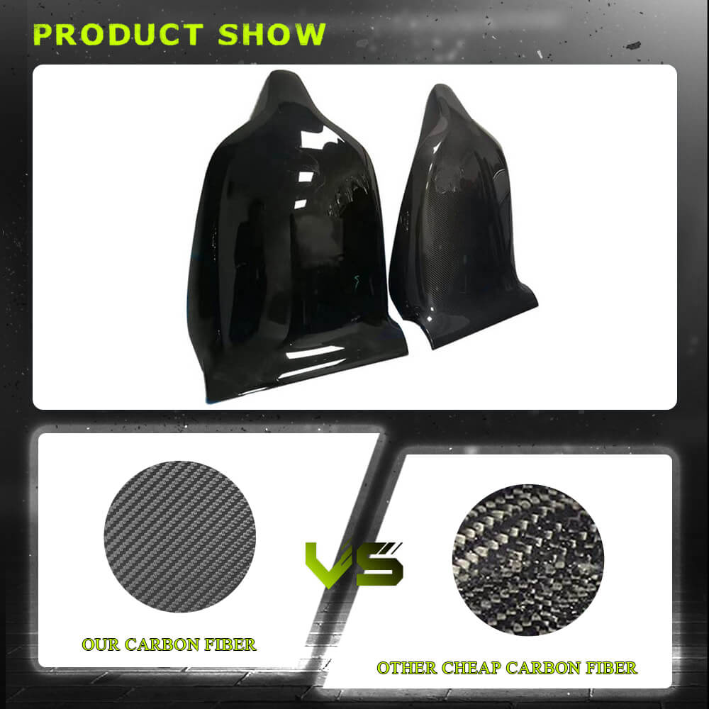 Fits for Tesla Model X Carbon Fiber Interior Seat Back Cover Trim 2pcs