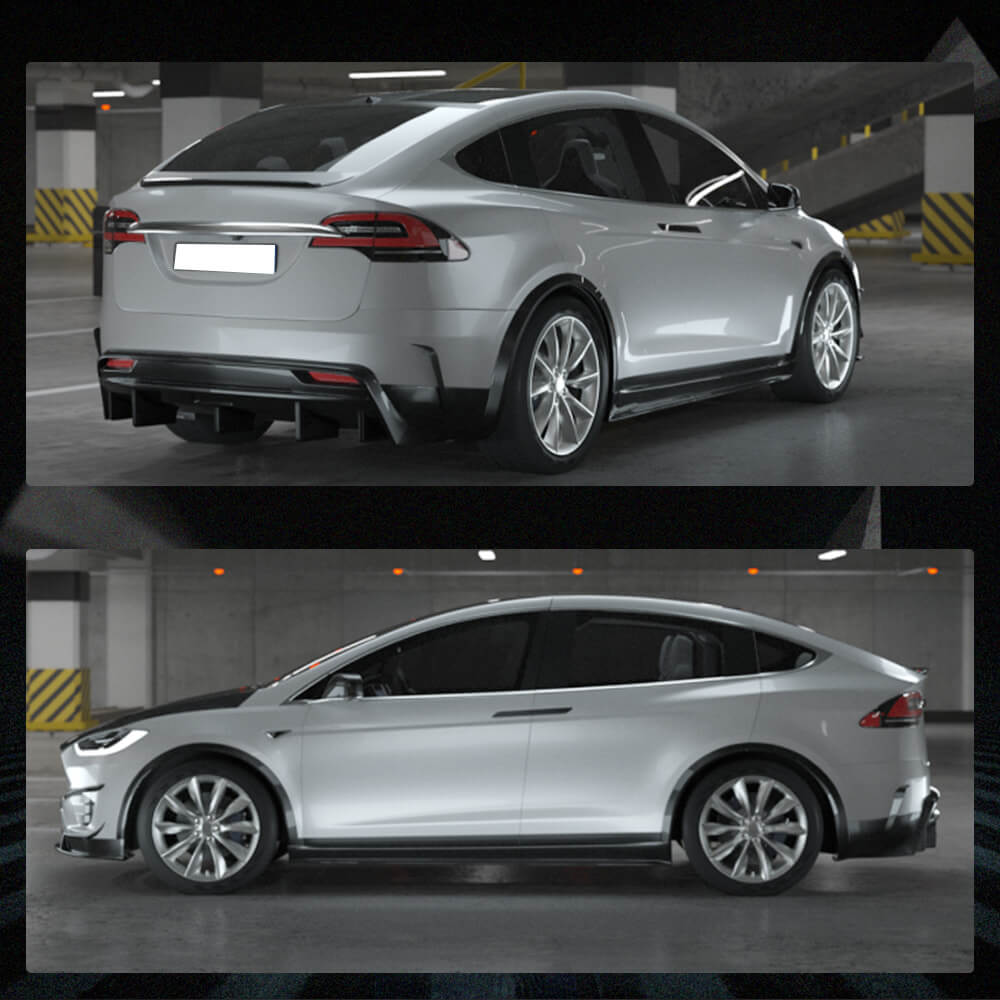 Fits for Tesla Model X Carbon Fiber Wheel Arch Fender Flares