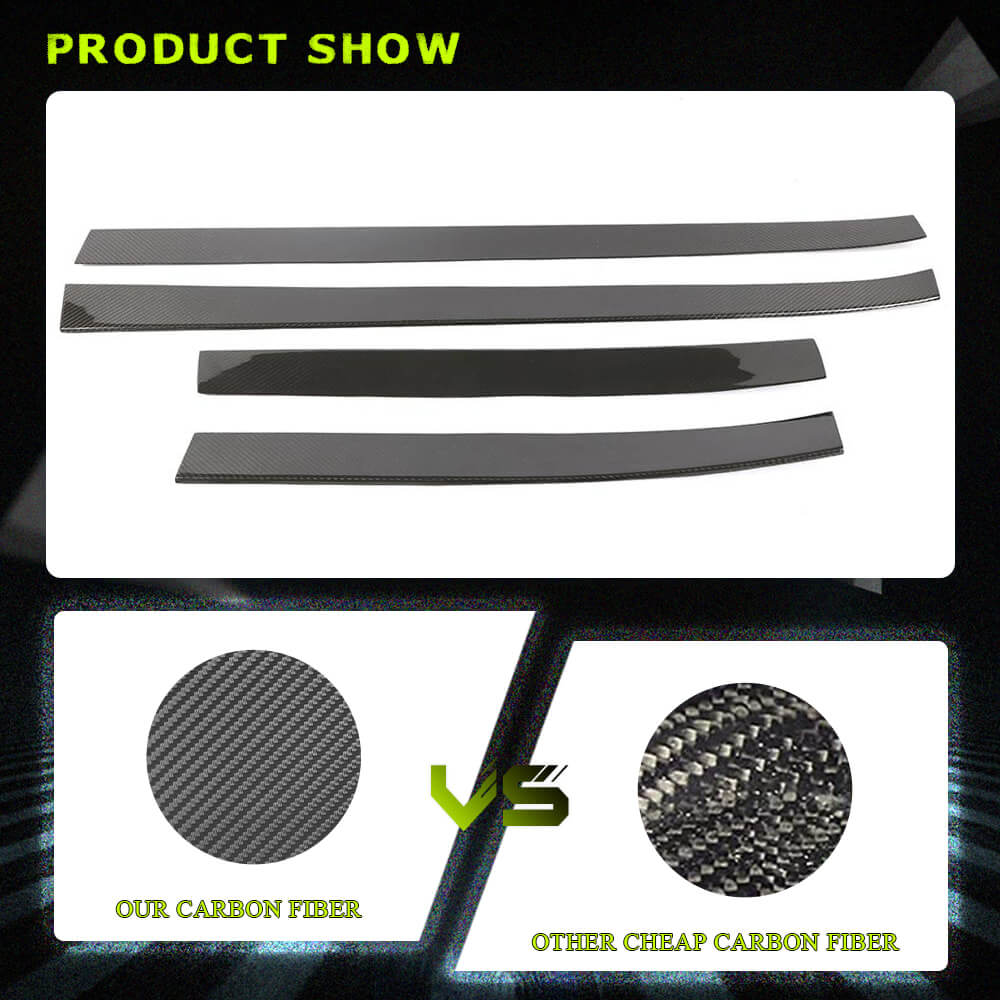 Fits for Tesla Model X Dry Carbon Fiber Door Trim Side Skirts Car Body Kit