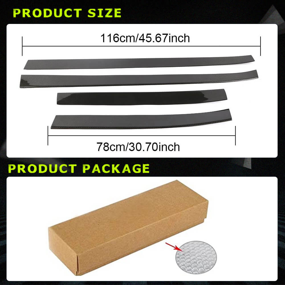 Fits for Tesla Model X Dry Carbon Fiber Door Trim Side Skirts Car Body Kit