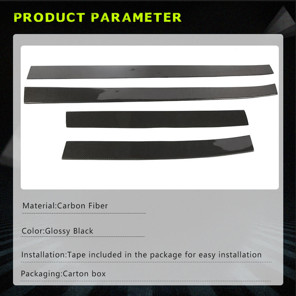 Fits for Tesla Model X Dry Carbon Fiber Door Trim Side Skirts Car Body Kit