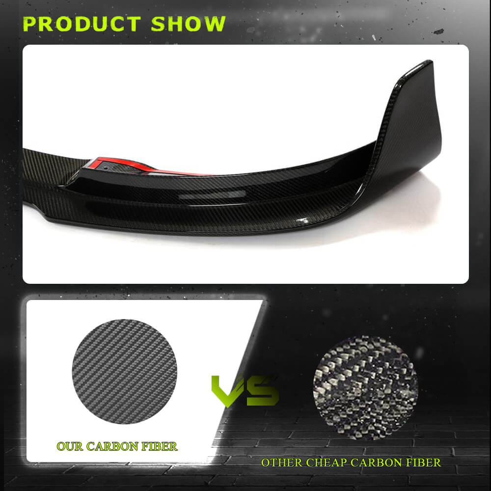 Fits for Tesla Model Y 19-21 Carbon Fiber Front Bumper Lip Chin Spoiler