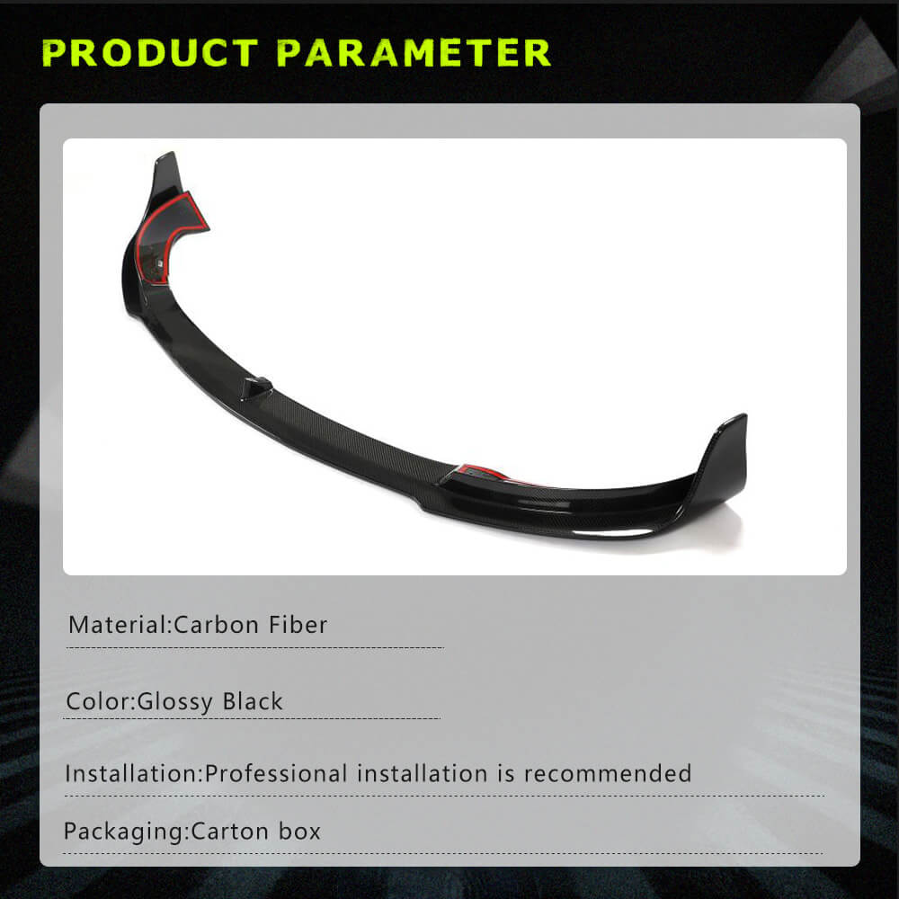 Fits for Tesla Model Y 19-21 Carbon Fiber Front Bumper Lip Chin Spoiler