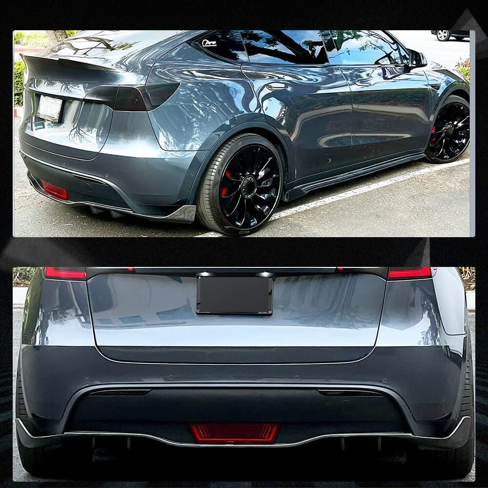 Fits for Tesla Model Y 19-22 Carbon Fiber Rear Bumper Diffuser
