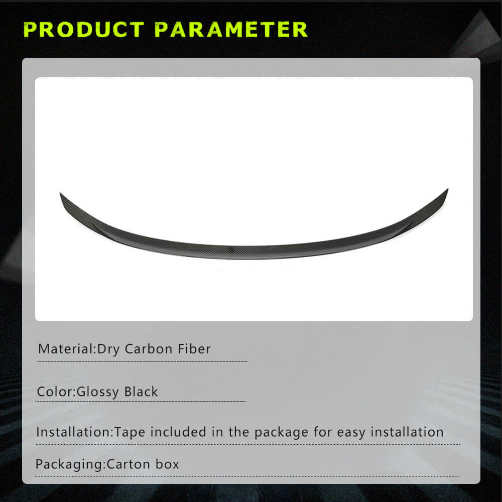 Fits for Tesla Model Y 19-22 Dry Carbon Fiber Rear Trunk Spoiler Wing