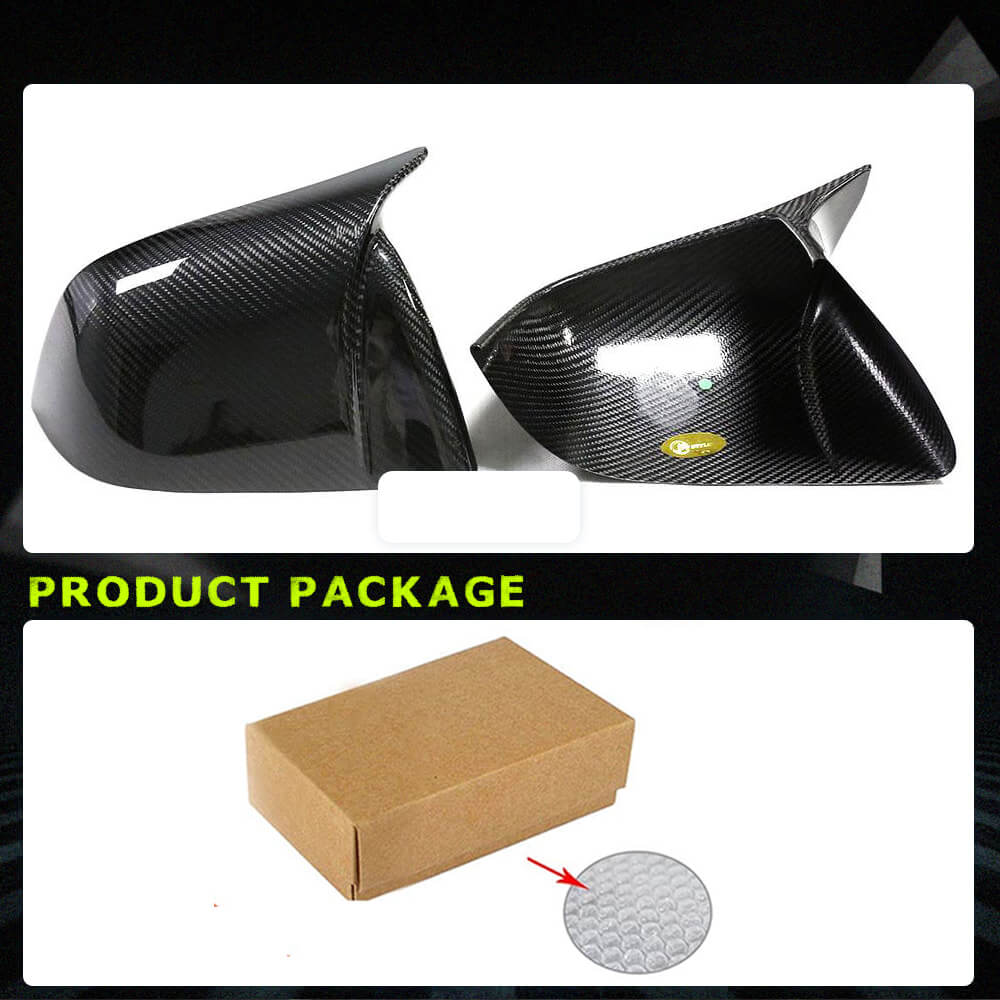 Fits for Tesla Model Y 19-22 Dry Carbon Fiber Side Rearview Mirror Cover Caps Add on Style
