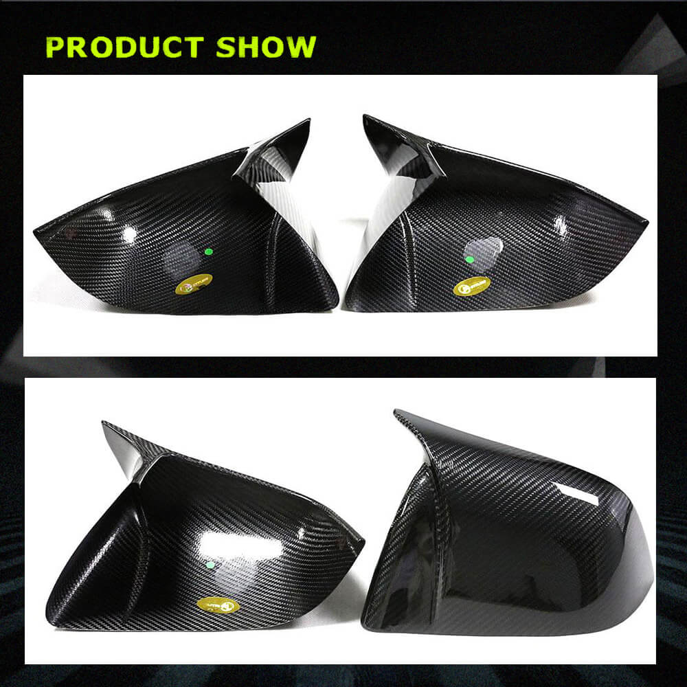 Fits for Tesla Model Y 19-22 Dry Carbon Fiber Side Rearview Mirror Cover Caps Add on Style