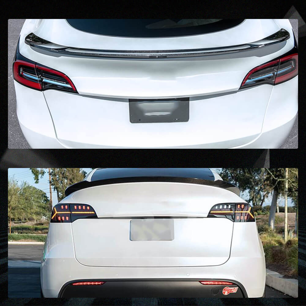 Fits for Tesla Model Y 19-22 Real Carbon Fiber Rear Trunk Spoiler Wing