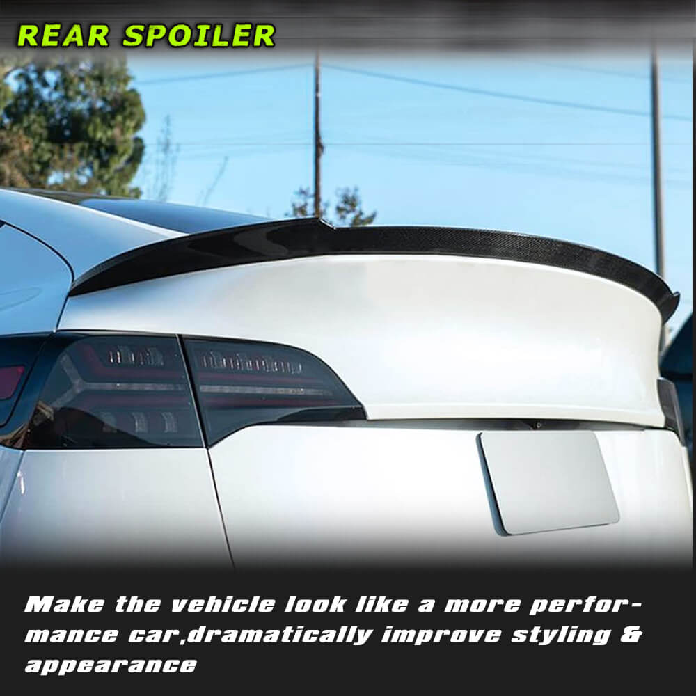 Fits for Tesla Model Y 19-22 Real Carbon Fiber Rear Trunk Spoiler Wing