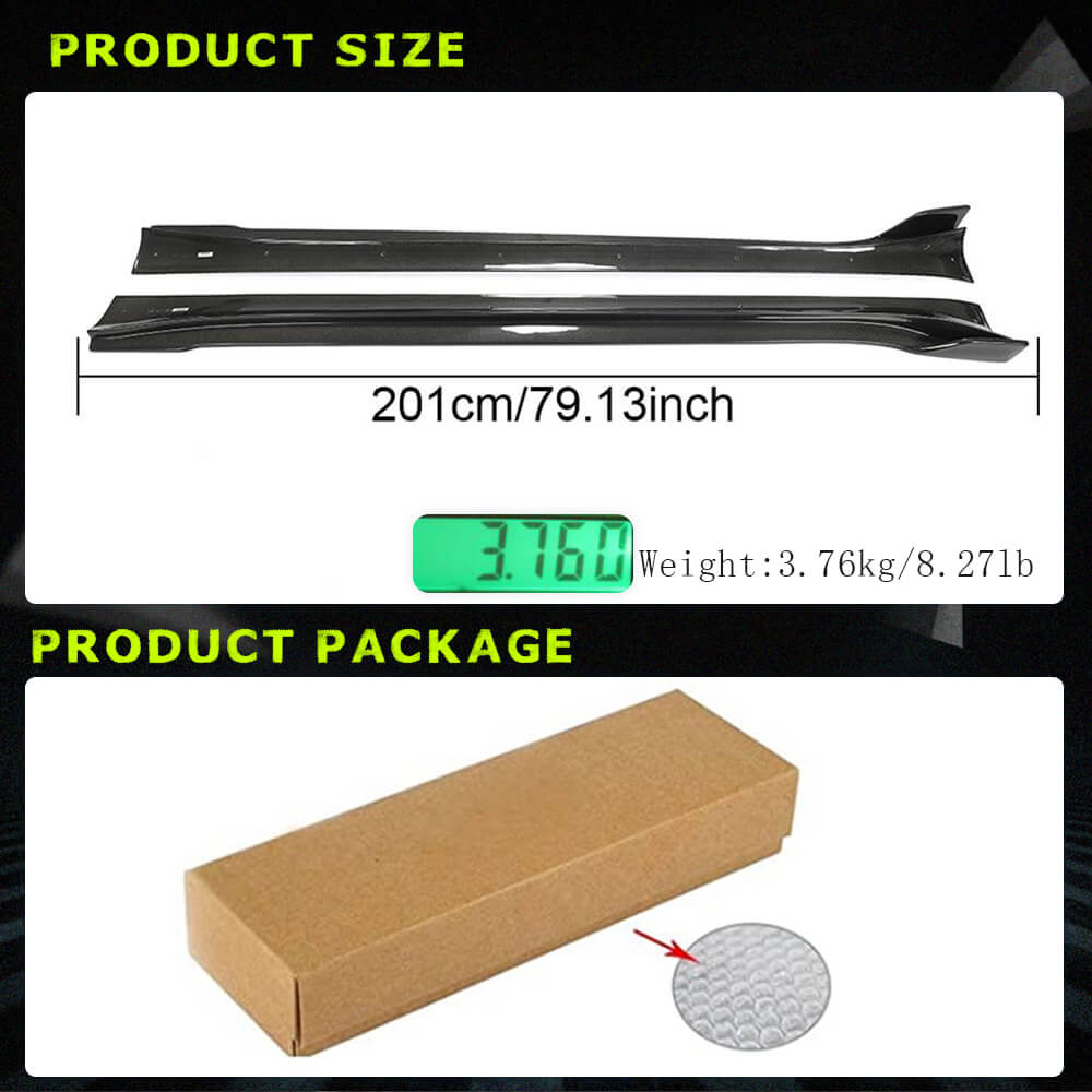 Fits for Tesla Model Y 20-23 Carbon Fiber Side Skirts Extension Body Kits Rocker Panels