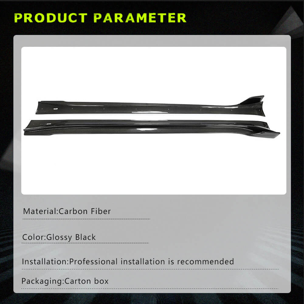 Fits for Tesla Model Y 20-23 Carbon Fiber Side Skirts Extension Body Kits Rocker Panels