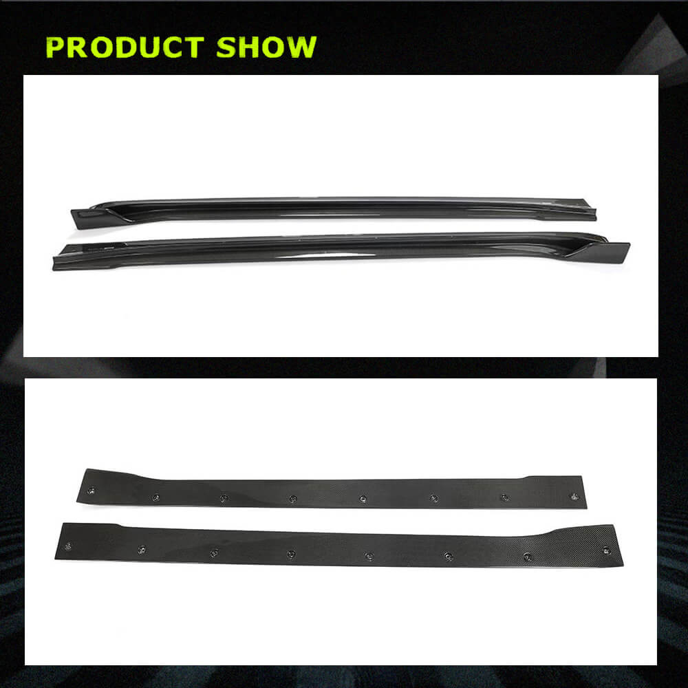 Fits for Tesla Model Y 20-23 Carbon Fiber Side Skirts Extension Body Kits Rocker Panels
