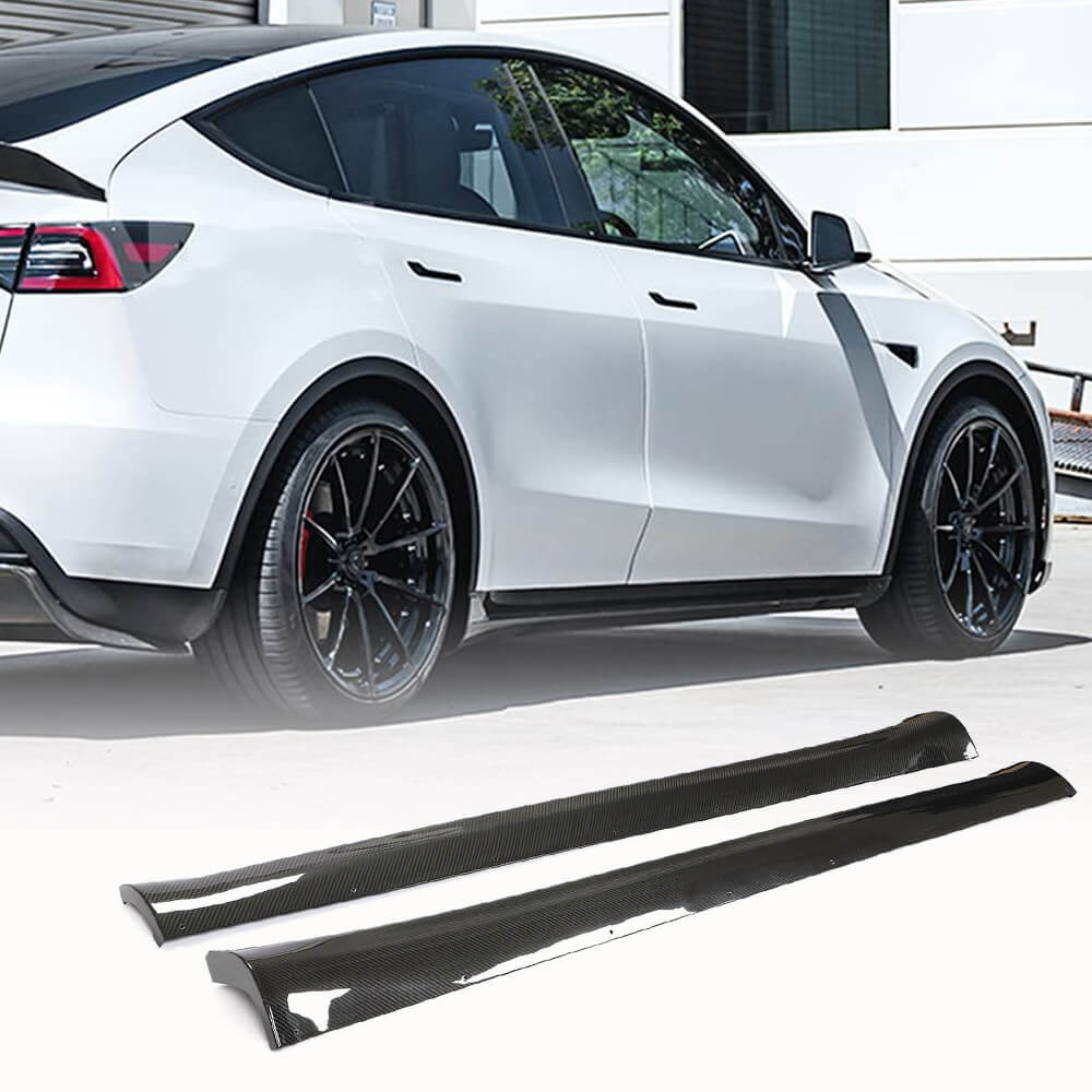 Fits for Tesla Model Y 20-23 Dry Carbon Fiber Side Skirts Extension