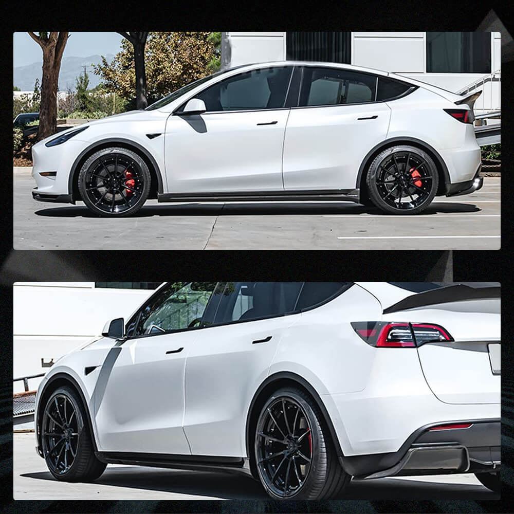 Fits for Tesla Model Y 20-23 Dry Carbon Fiber Side Skirts Extension