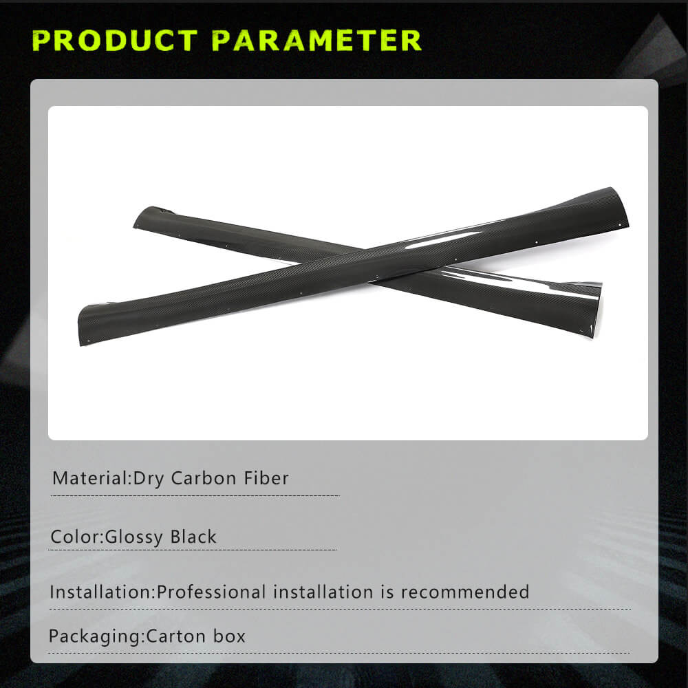 Fits for Tesla Model Y 20-23 Dry Carbon Fiber Side Skirts Extension