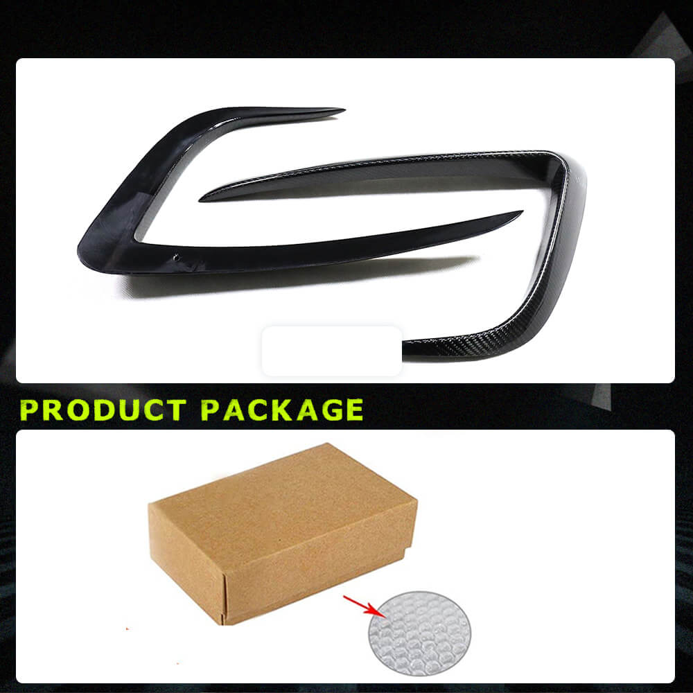 Fits for Tesla Model Y Carbon Fiber Front Bumper Splitters Fog Light Eyebrow Air Vent Cover Trims