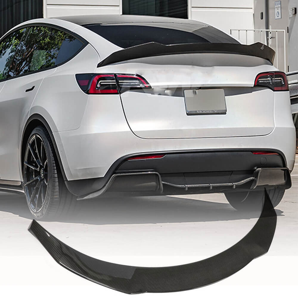 Fits for Tesla Model Y Carbon Fiber Rear Trunk Boot Spoiler Wing Lip