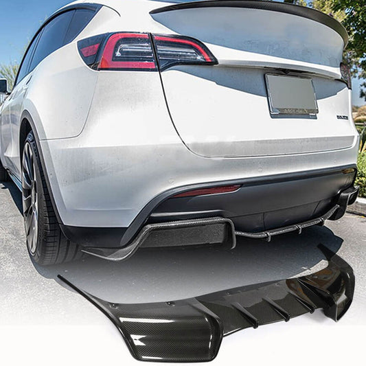 Fits for Tesla Model Y Sedan 19-23 Dry Carbon Fiber Rear Bumper Diffuser