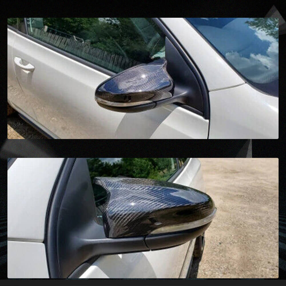 Fits for Volkswagen VW Golf 6 MK6 GTI R/R20 Carbon Fiber Replacement Side Rearview Mirror Cover Caps 2pcs
