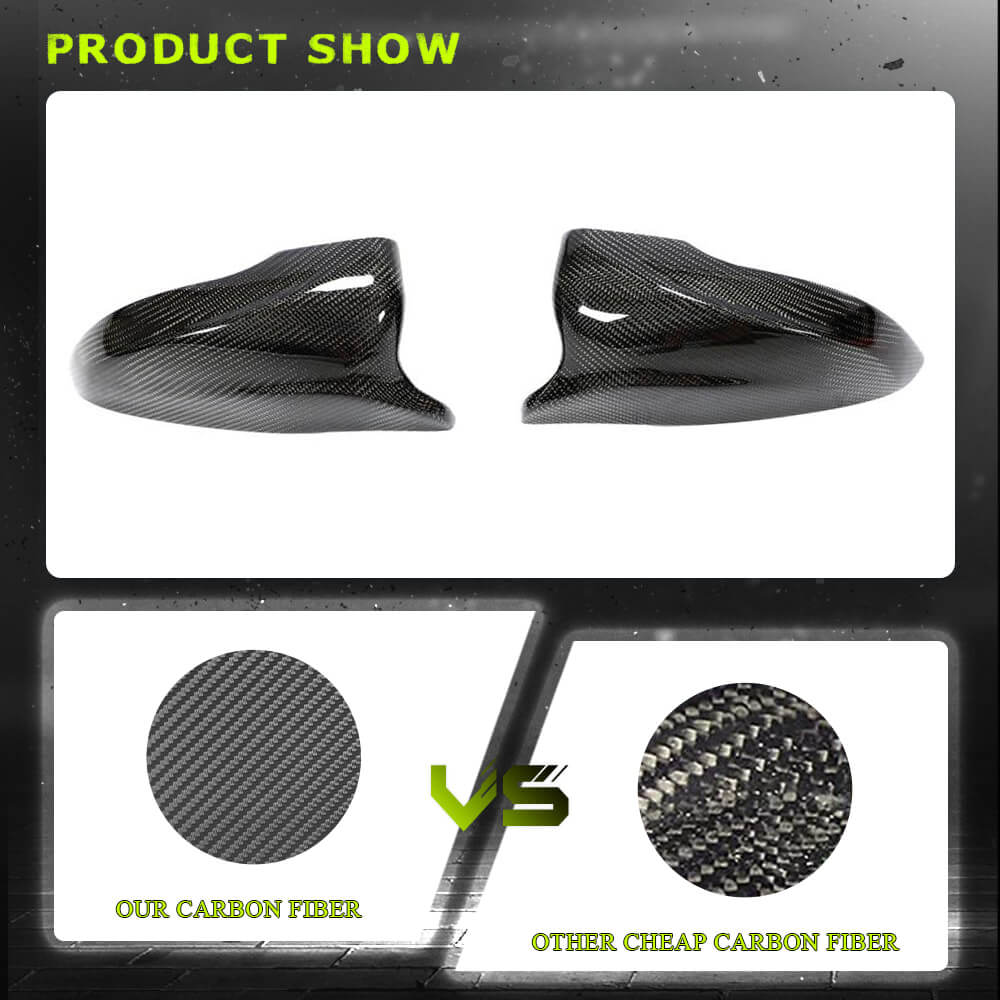 Fits for Volkswagen VW Golf 6 MK6 GTI R/R20 Carbon Fiber Replacement Side Rearview Mirror Cover Caps 2pcs