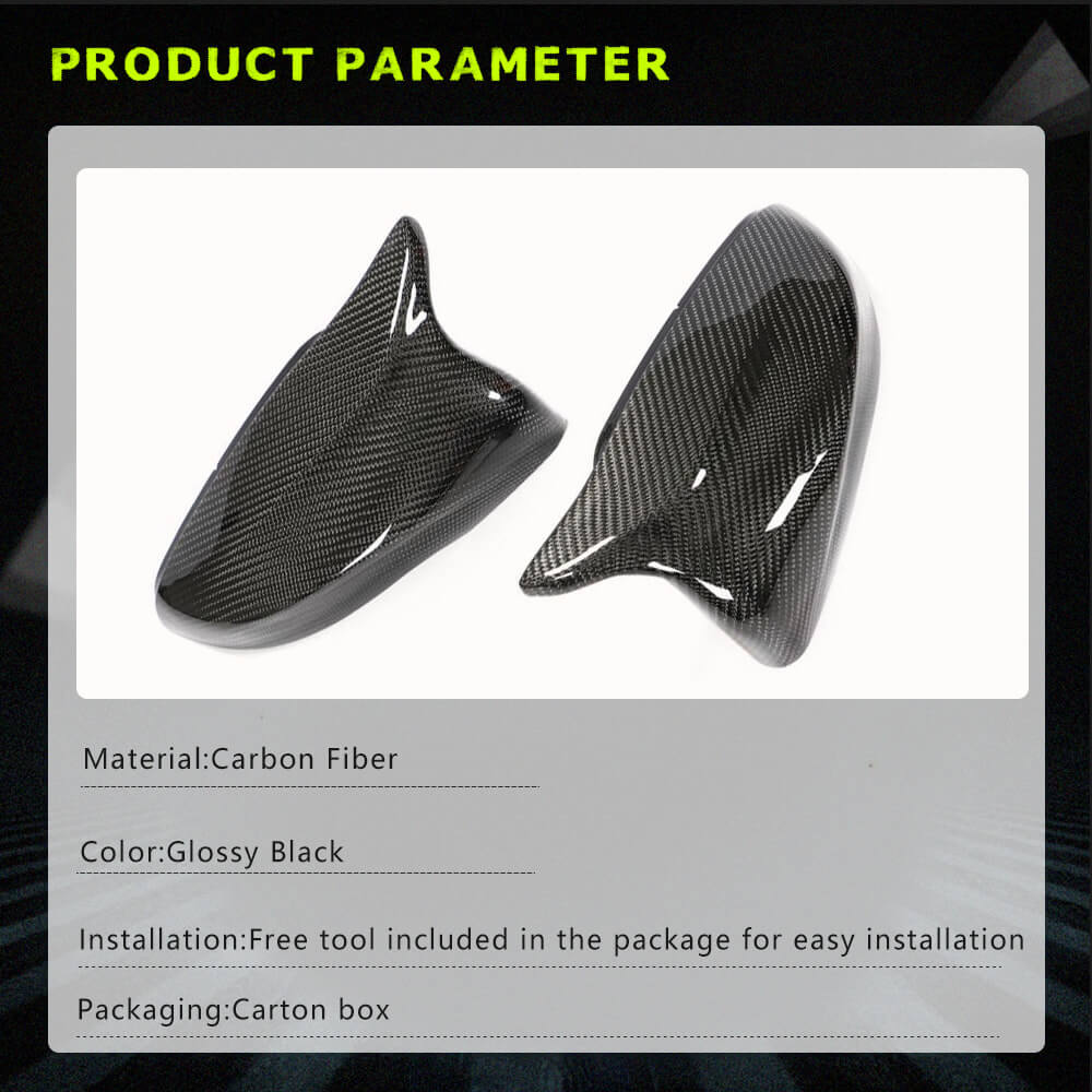 Fits for Volkswagen VW Golf 6 MK6 GTI R/R20 Carbon Fiber Replacement Side Rearview Mirror Cover Caps 2pcs
