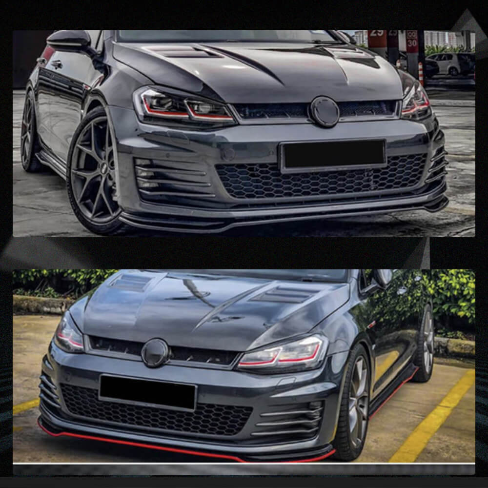 Fits for Volkswagen VW Golf 7 MK7 TSI GTI R R-line 14-17 Dry Carbon Fiber Replacement Front Grille Frame Bumper Grille Decoration Emblem