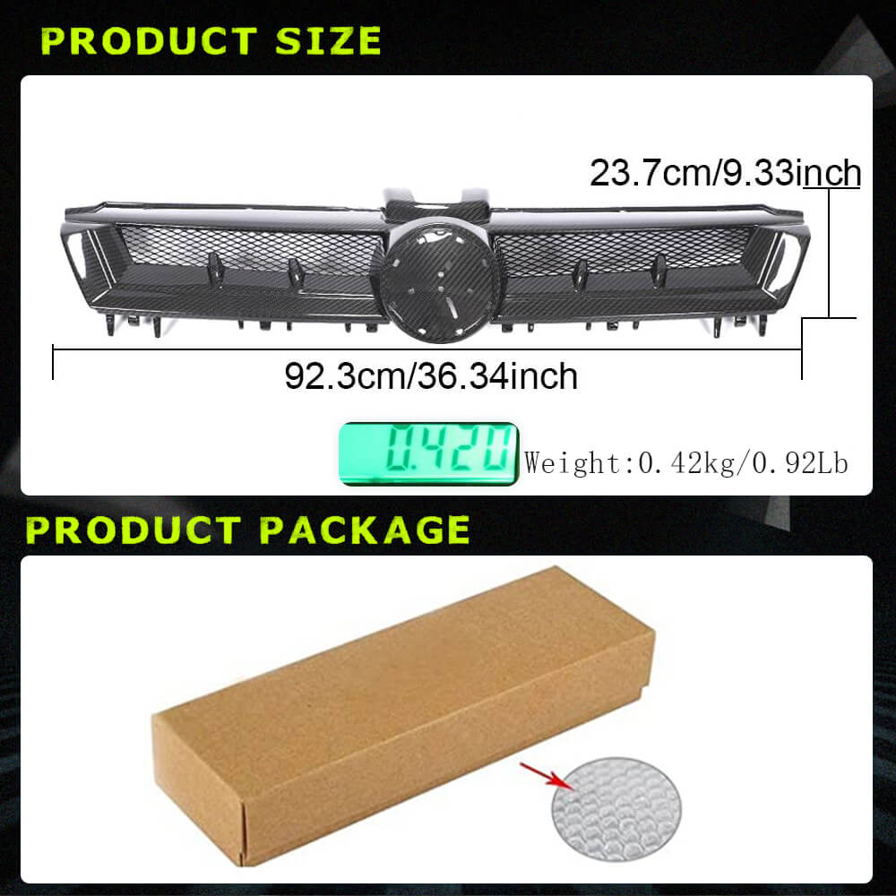 Fits for Volkswagen VW Golf 7 MK7 TSI GTI R R-line 14-17 Dry Carbon Fiber Replacement Front Grille Frame Bumper Grille Decoration Emblem