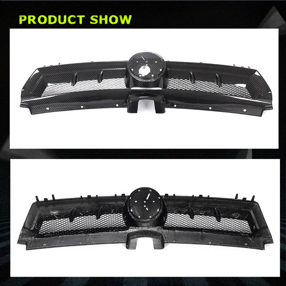 Fits for Volkswagen VW Golf 7 MK7 TSI GTI R R-line 14-17 Dry Carbon Fiber Replacement Front Grille Frame Bumper Grille Decoration Emblem