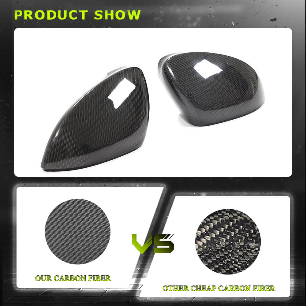 Fits for Volkswagen VW Golf 8 MK8 GTI R Rline Carbon Fiber Replacement Side Rearview Mirror Cover Caps 2pcs