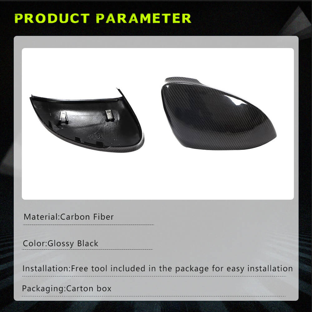 Fits for Volkswagen VW Golf 8 MK8 GTI R Rline Carbon Fiber Replacement Side Rearview Mirror Cover Caps 2pcs