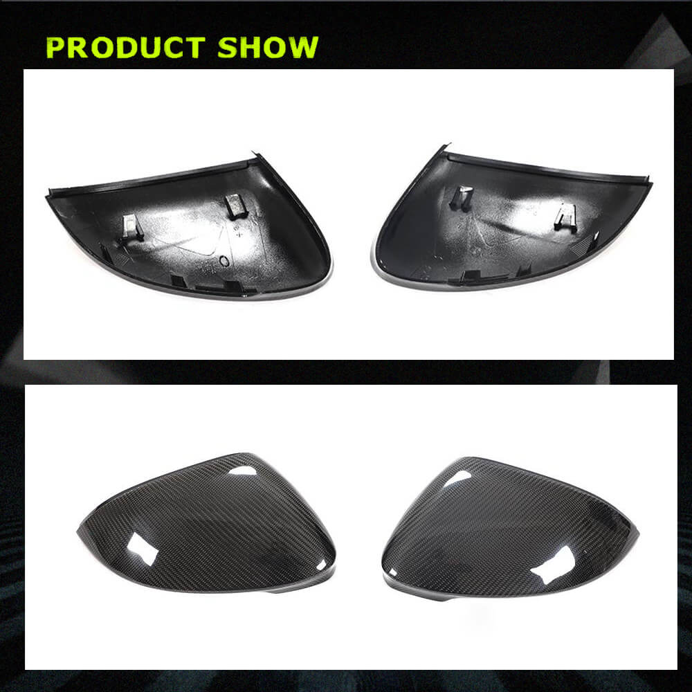 Fits for Volkswagen VW Golf 8 MK8 GTI R Rline Carbon Fiber Replacement Side Rearview Mirror Cover Caps 2pcs
