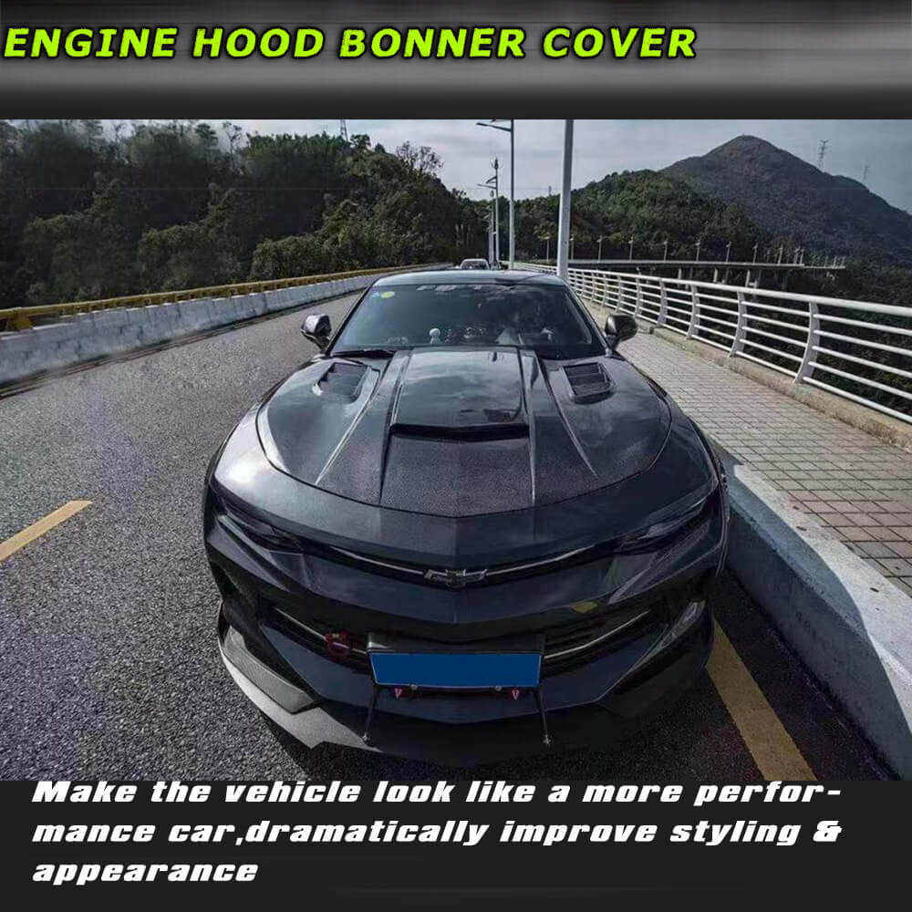 Fits for Chevrolet Camaro Carbon Fiber Engine Hood Bonner Cover Widebody Kit