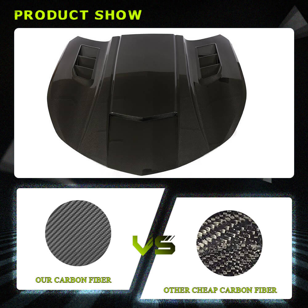 Fits for Chevrolet Camaro Carbon Fiber Engine Hood Bonner Cover Widebody Kit