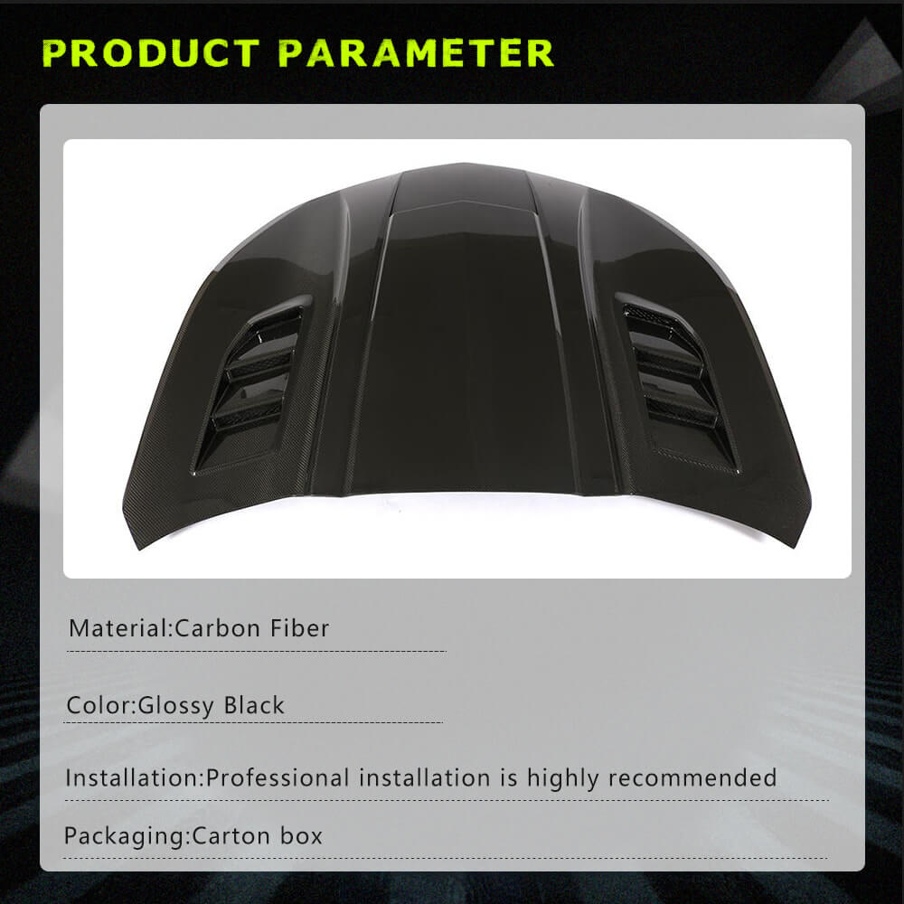 Fits for Chevrolet Camaro Carbon Fiber Engine Hood Bonner Cover Widebody Kit