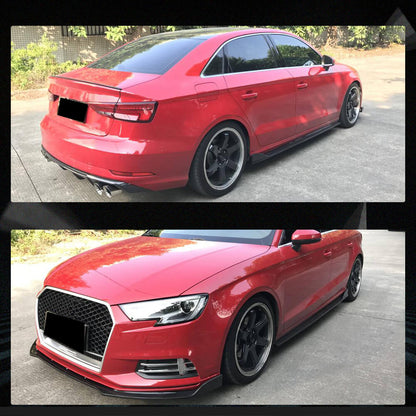 Fits for Audi A3 8V.5 Base Sedan Facelift Real Carbon Fiber Side Skirts Rocker Panels Extension Lip Factory Outlet