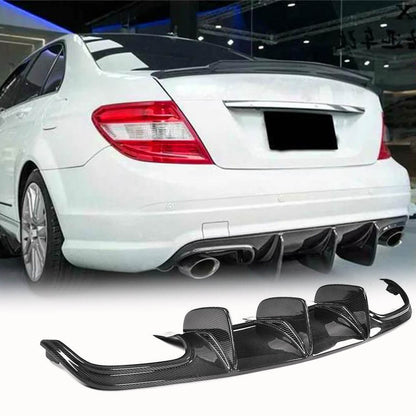 Fits for Mercedes Benz C Class W204 C63 AMG Pre-facelift Carbon Fiber Rear Bumper Diffuser Valance Lip